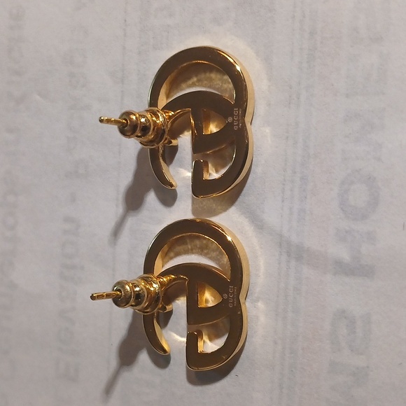 Authentic GG Logo Gold Tone Earrings - Picture 4 of 8